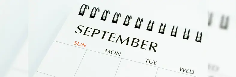 A calendar open on the September page.