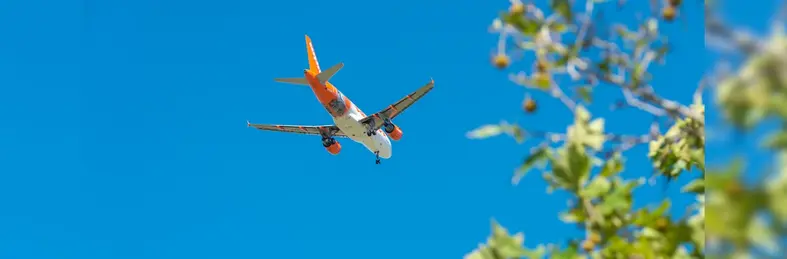 an easyJet plane in flight.