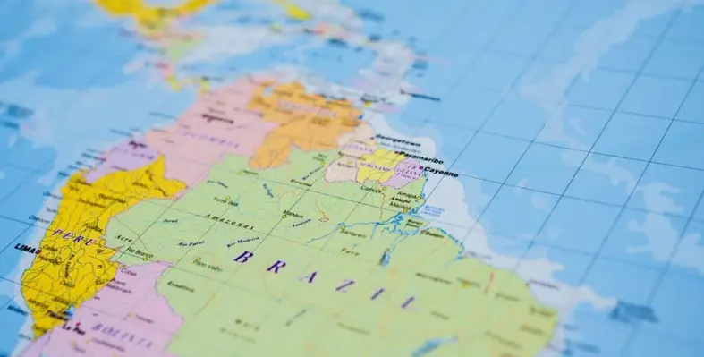 Central America on the map