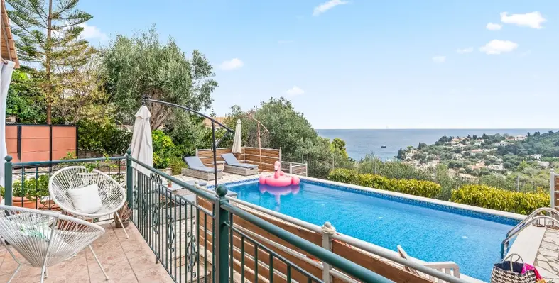 Pool view from Villa Martha Loggos