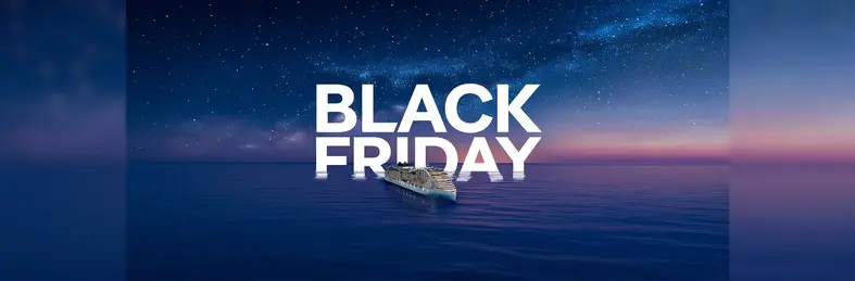 MSC ship under the stars with 'Black Friday' text written over the top