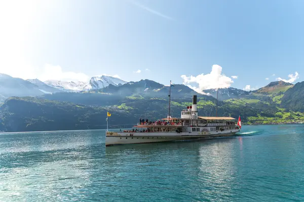 A steamboat sailing on Lake Lucerne.