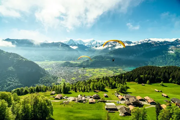 Paragliding in Switzerland.