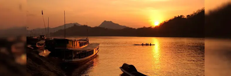 The Mekong river at sunset