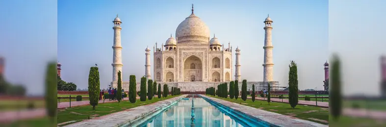 The Taj Mahal at sunrise