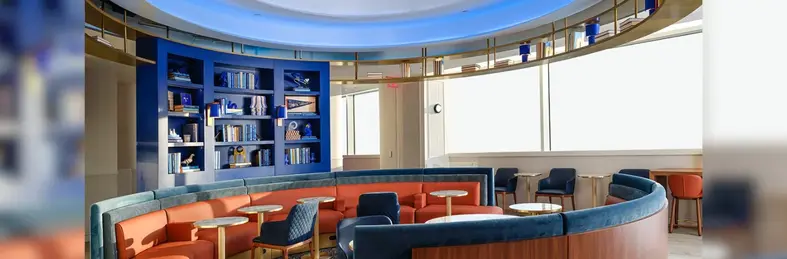 The BlueHouse lounge at the John F. Kennedy International Airport in New York.