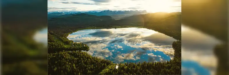 Aerial view of Tordillo Mountain Lodge, Alaska
