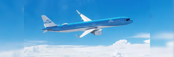 KLM plane in the sky