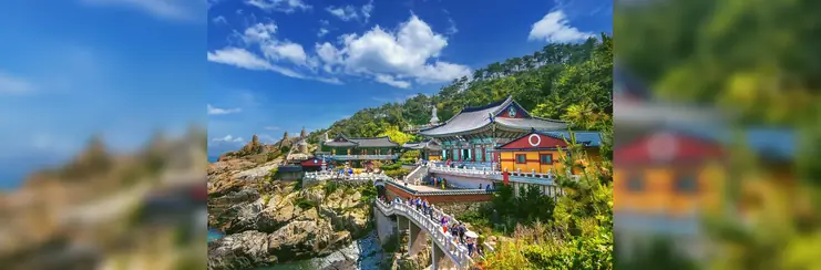 South Korea's Haedong Yonggungsa Temple and Haeundae Sea.