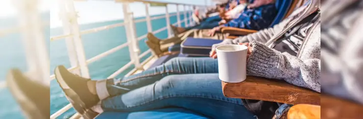 People on loungers on a cruise ship