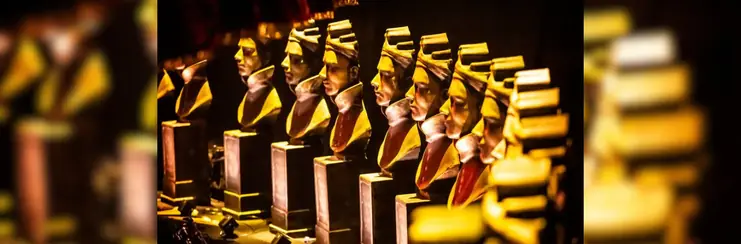 A row of Olivier trophies