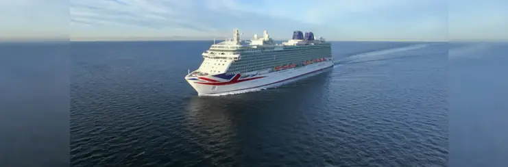 P&O Cruises' ship sailing on a sunny day
