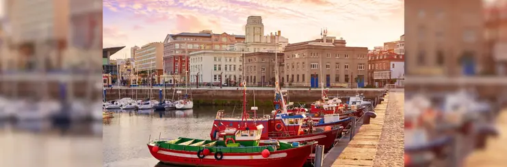La Coruna marina in Spain