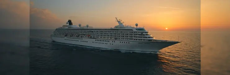 Crystal Symphony at sunset in the sea