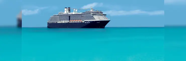 A Holland America Line cruise ship on its way to the Caribbean. 