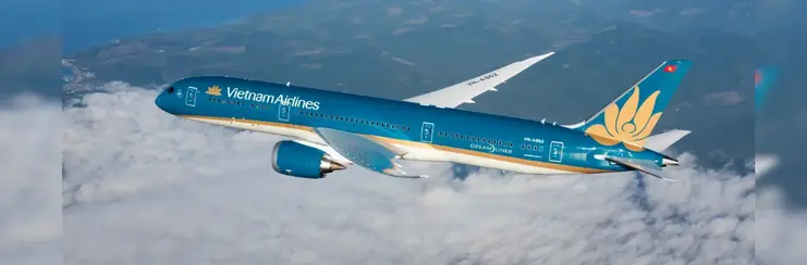 A Vietnam Airlines plane in the sky