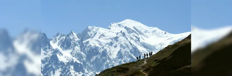Hikers hiking Mount Blanc
