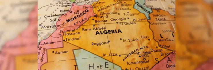 A map focused on Algeria