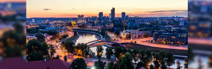 Vilnius, Lithuania, at night