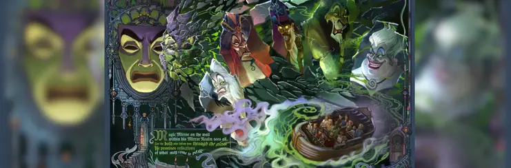 Concept art featuring the main Disney villains for Villains Land