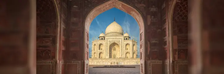 Taj Mahal from archway view