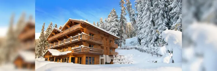 The Lodge exterior in winter