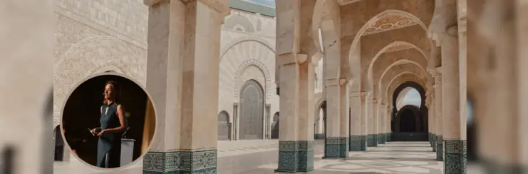 Casablanca architecture, Anna Nash in photo frame on the left