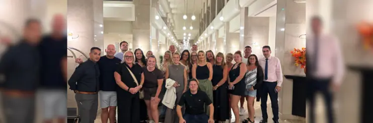 Group of agents and partners in hotel