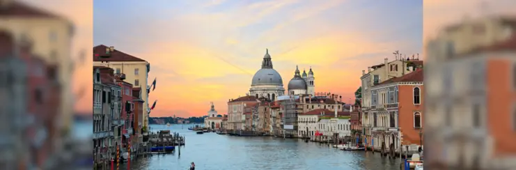 View of Venice from canal