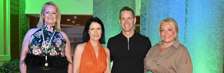 Agents and Sun Princess Ambassadors Johanne Ludlam Bolsover Criona Buggie Travel Counsellors and Erica Todd Cruise.co.uk onboard Princess Cruises newest ship Sun Princess pictured with J