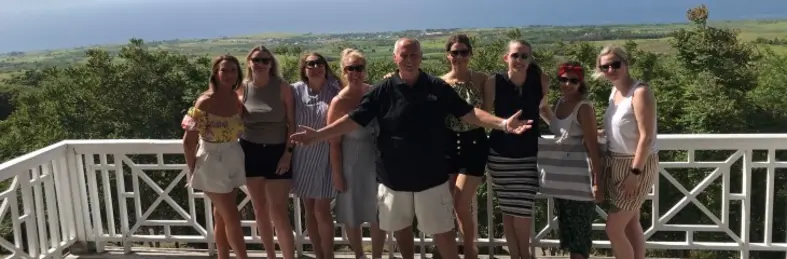 Belle Mont Farm St. Kitts May 2023 2 Lisa Emma Samantha Sophie Graham Francesca Emily Amisha Louise