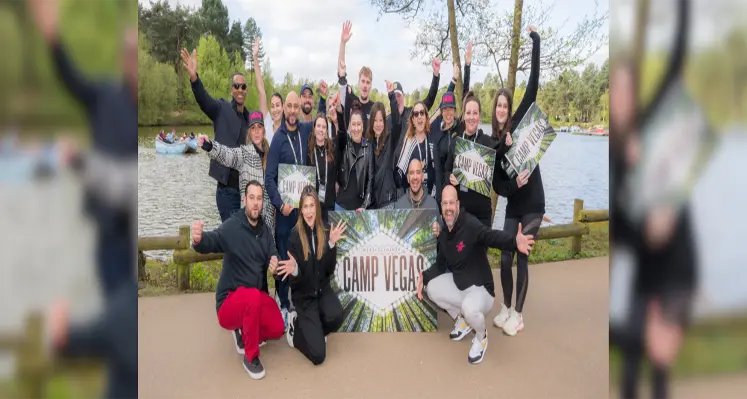 Representatives from the Las Vegas Convention and Visitors Authority celebrating Camp Vegas 2024.