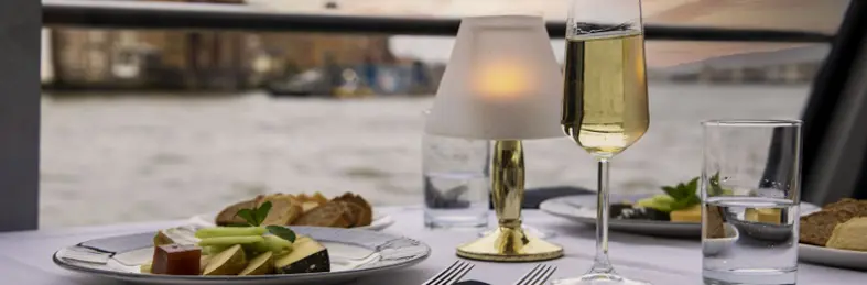 Image of the new menu offering including champagne and canapés 