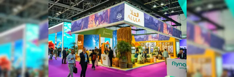 The AlUla stand at Arabian Travel Market 2024.