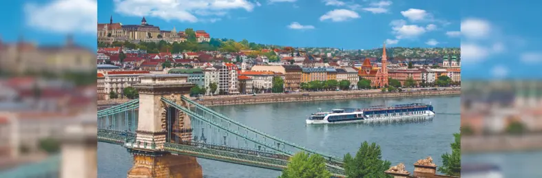 Sonata sailing on the Danube in Budapest. 