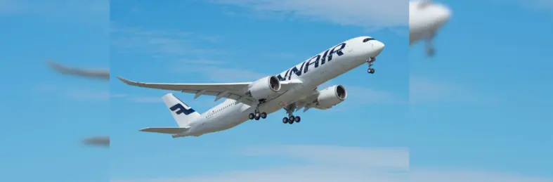 Finnair plane in flight