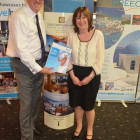 Melanie McCarthy (tailor Made travel) walks away with a hotel stay with Constantinou Bros Hotels and Mark Richardson