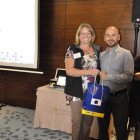 Julie Franklin, All Leisure Holidays presents Alex Garcia, Steamond Travel with an All Leisure gift bag.