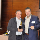 Adrian Smyth, Jetset (right) with Allan Winthrop, Fourways Travel who wins a bottle of Champagne
