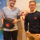 Winning the Air Canada Goody bag is Russell Ream ( STA Travel Leeds ), from Kevin Rogers from Air Canada