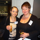 Wendy Ackermann & Angharad Griffiths catching up over a drink, from Sam Smith and Strachan Sports Travel
